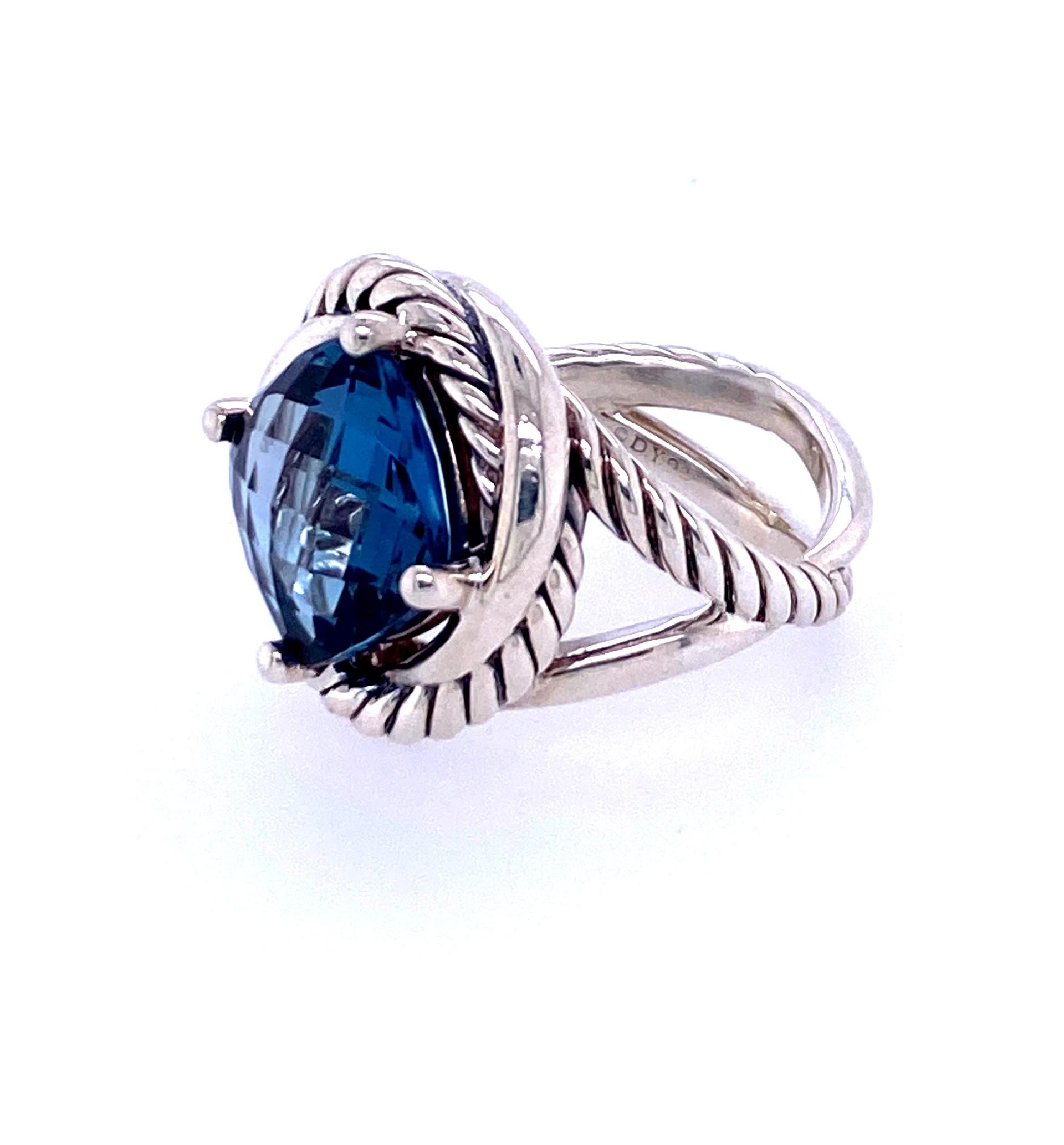 Contemporary David Yurman Blue Topaz Ring