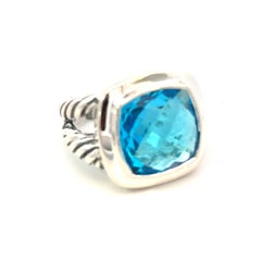 David Yurman Blue Topaz Ring Size 7 Sterling Silver Estate