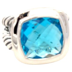 David Yurman Blue Topaz Ring Size 7 Sterling Silver Estate