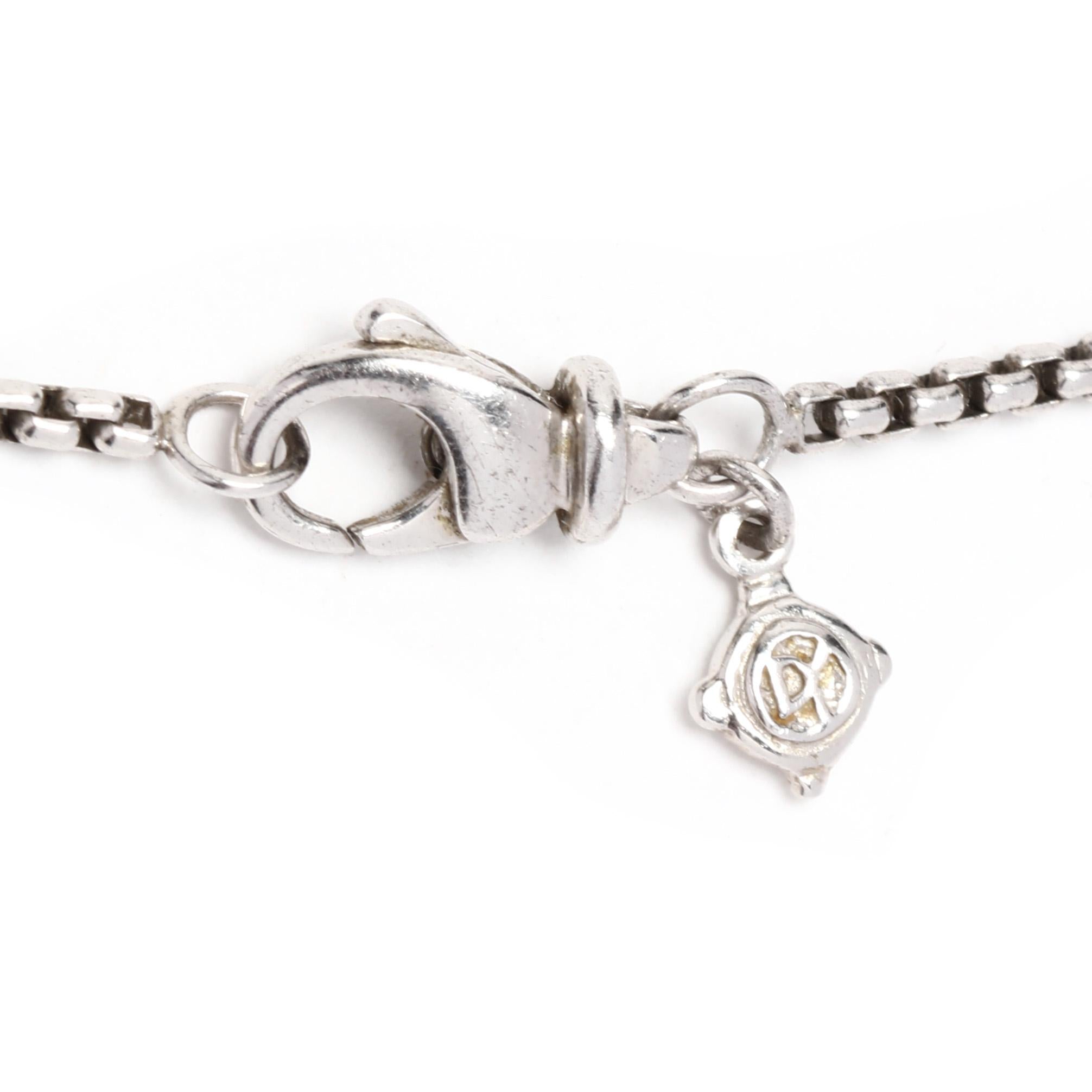 David Yurman Blue Topaz Station Necklace, Sterling Silver 18K Yellow Gold In Good Condition In McLeansville, NC