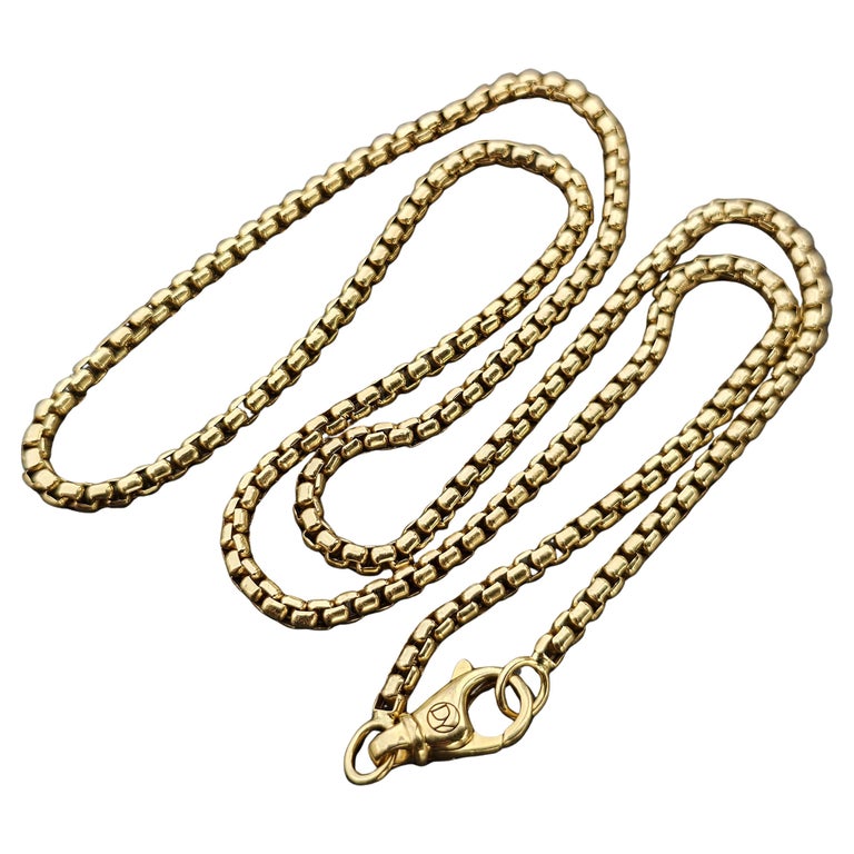David Yurman Box Chain Necklace 18k Yellow Gold 20