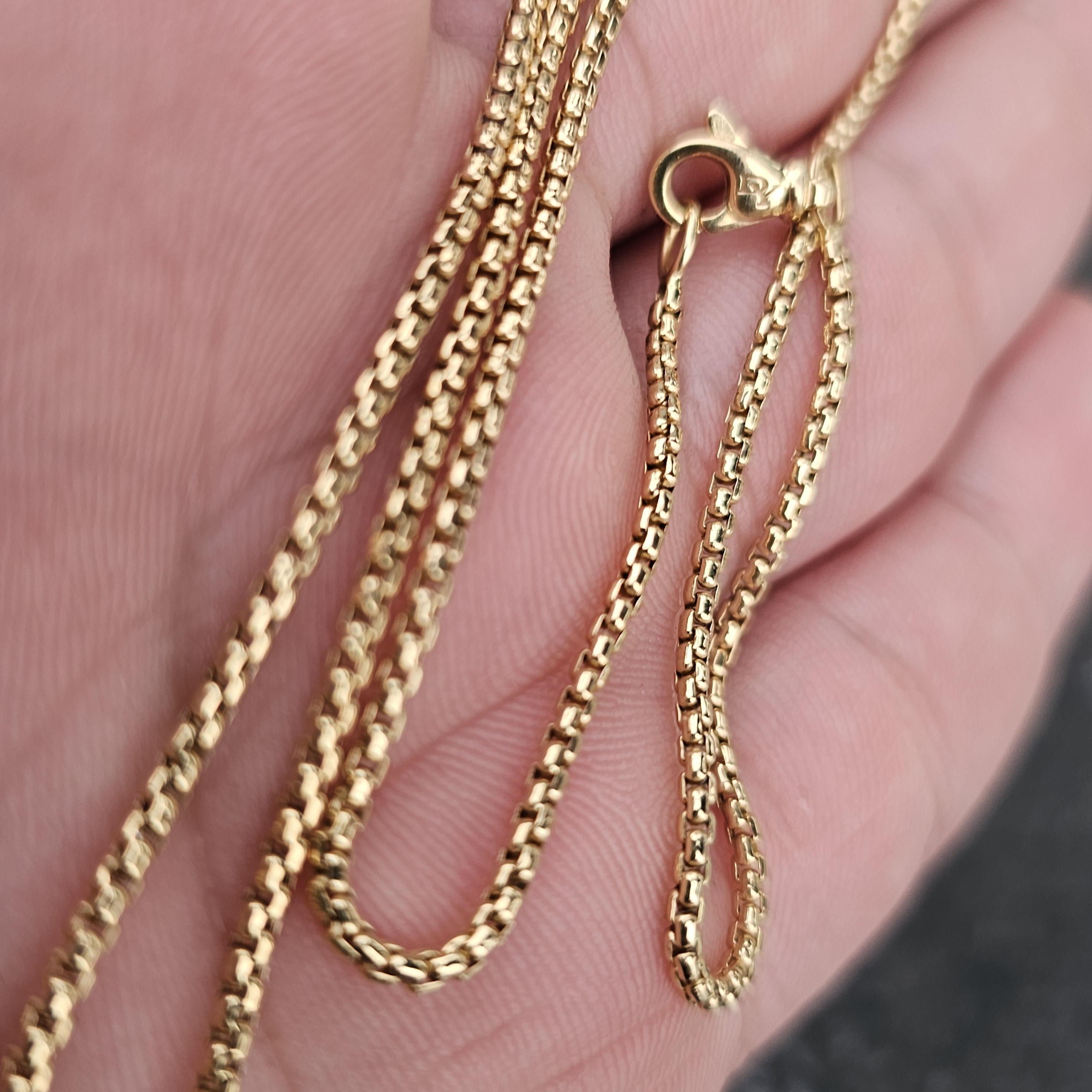 David Yurman Box Chain Necklace 18k Yellow Gold 22