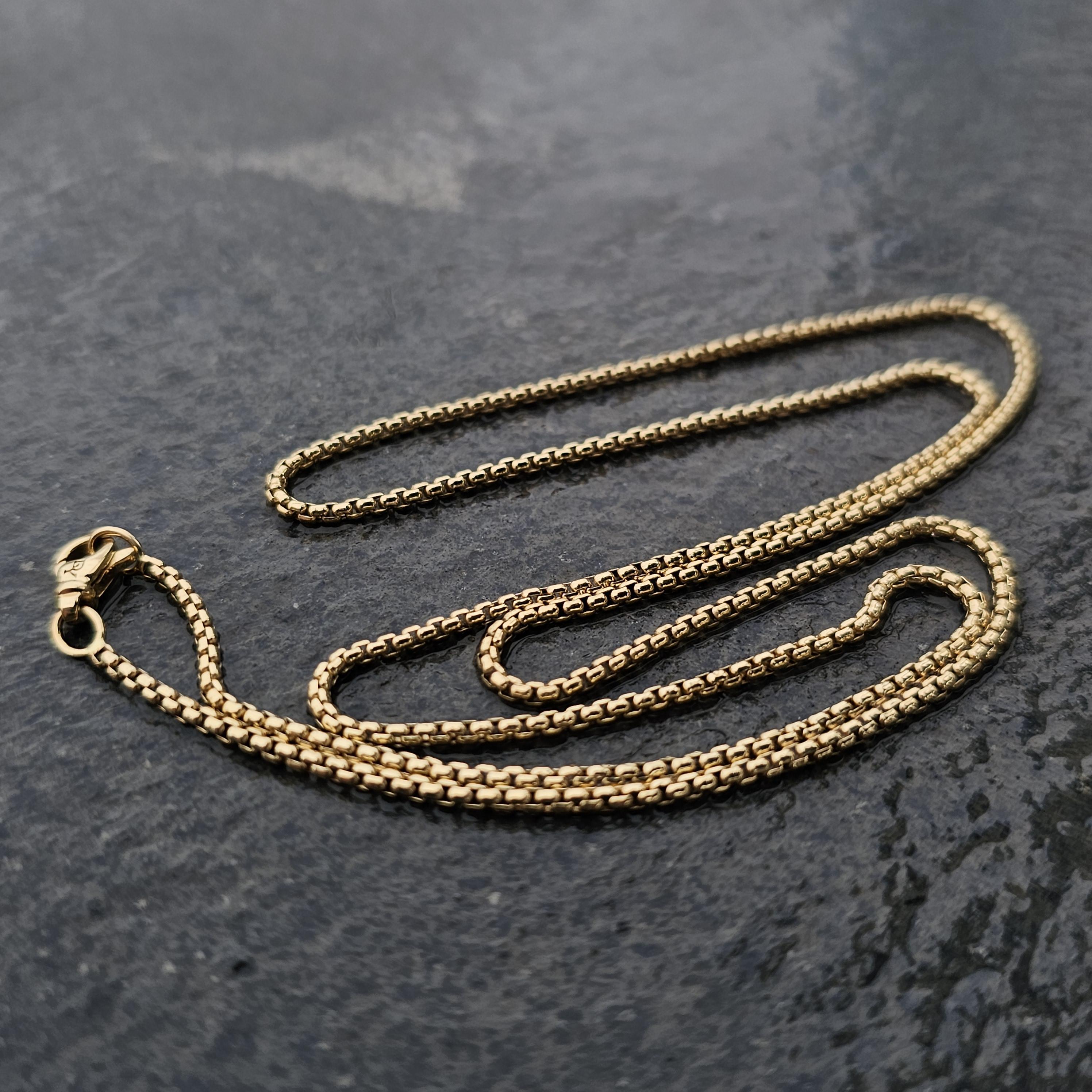 David Yurman Box Chain Necklace 18k Yellow Gold 22
