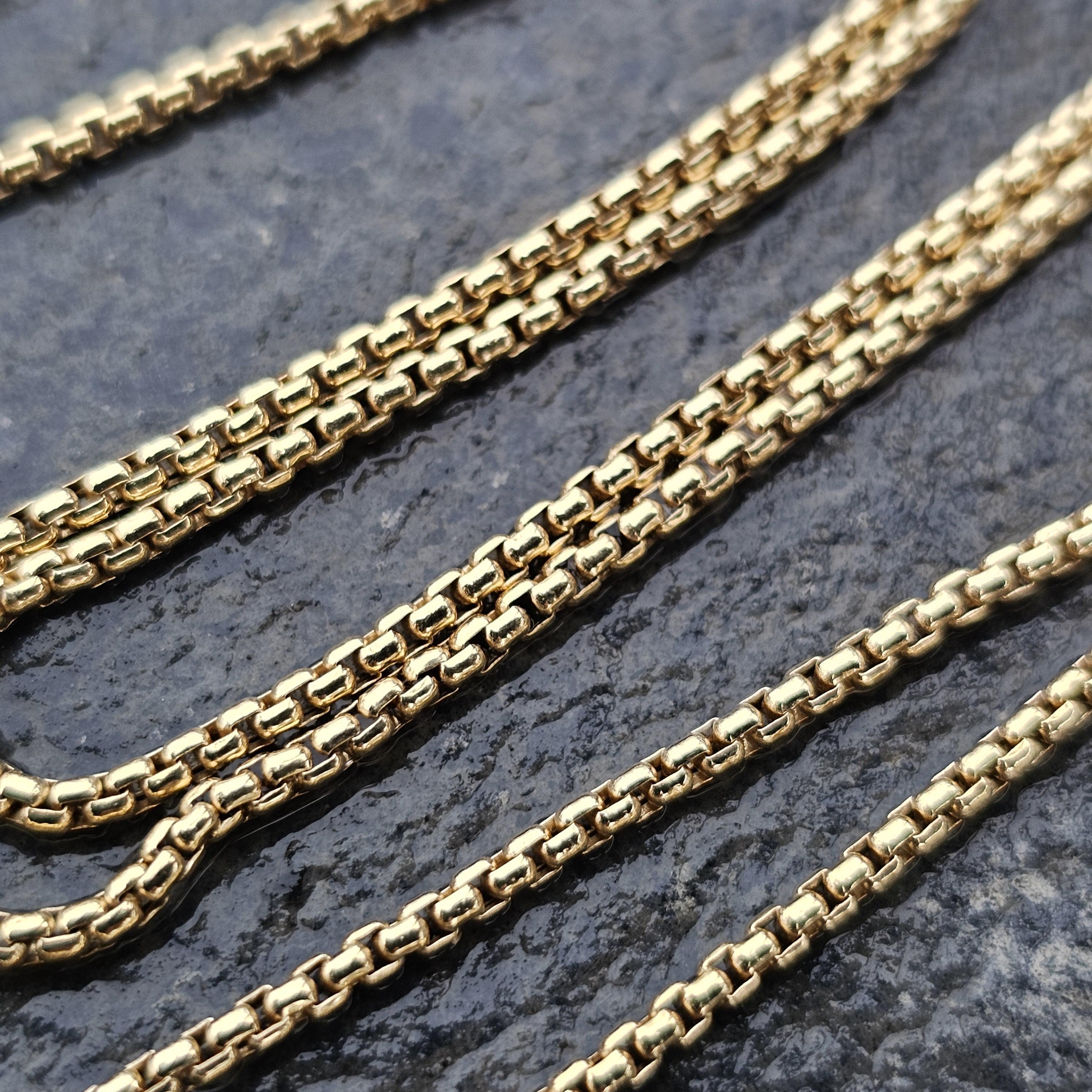 David Yurman Box Chain Necklace 18k Yellow Gold 22
