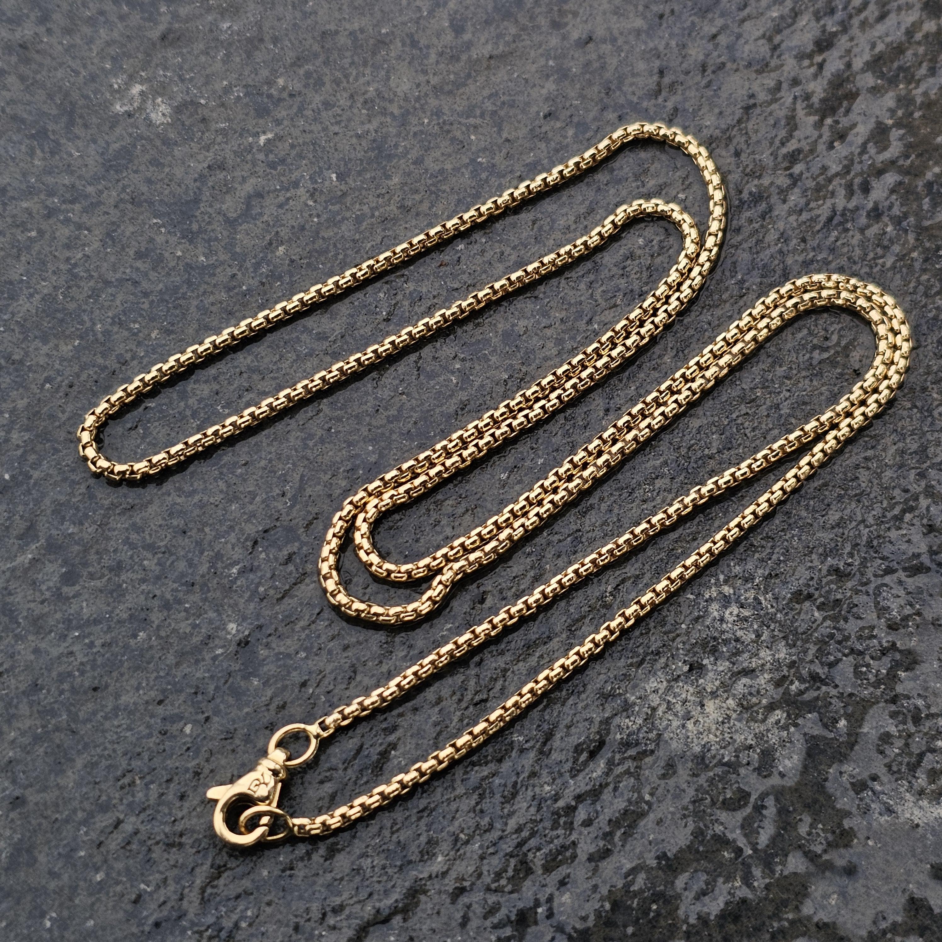 David Yurman Box Chain Necklace 18k Yellow Gold 22
