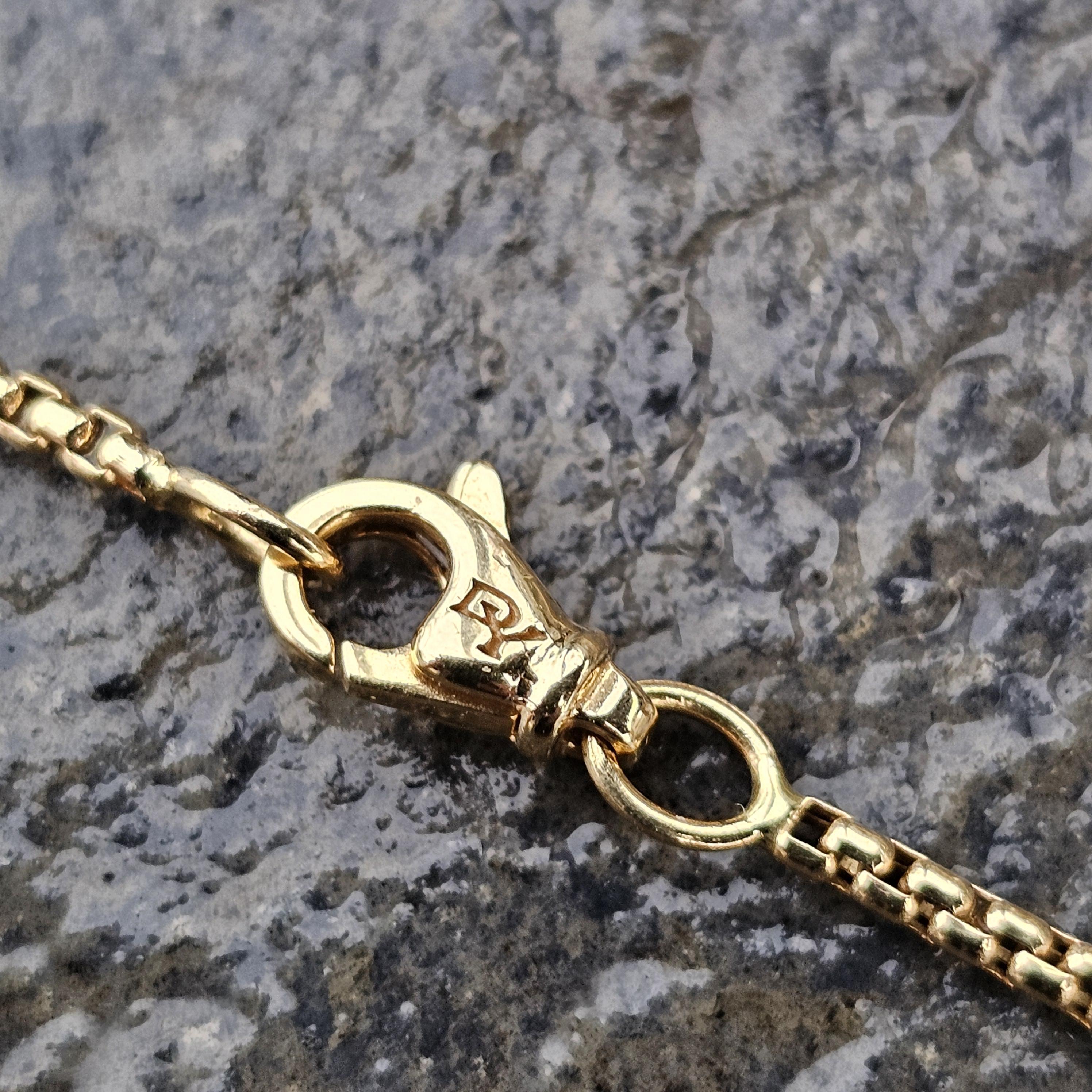 David Yurman Box Chain Necklace 18k Yellow Gold 22