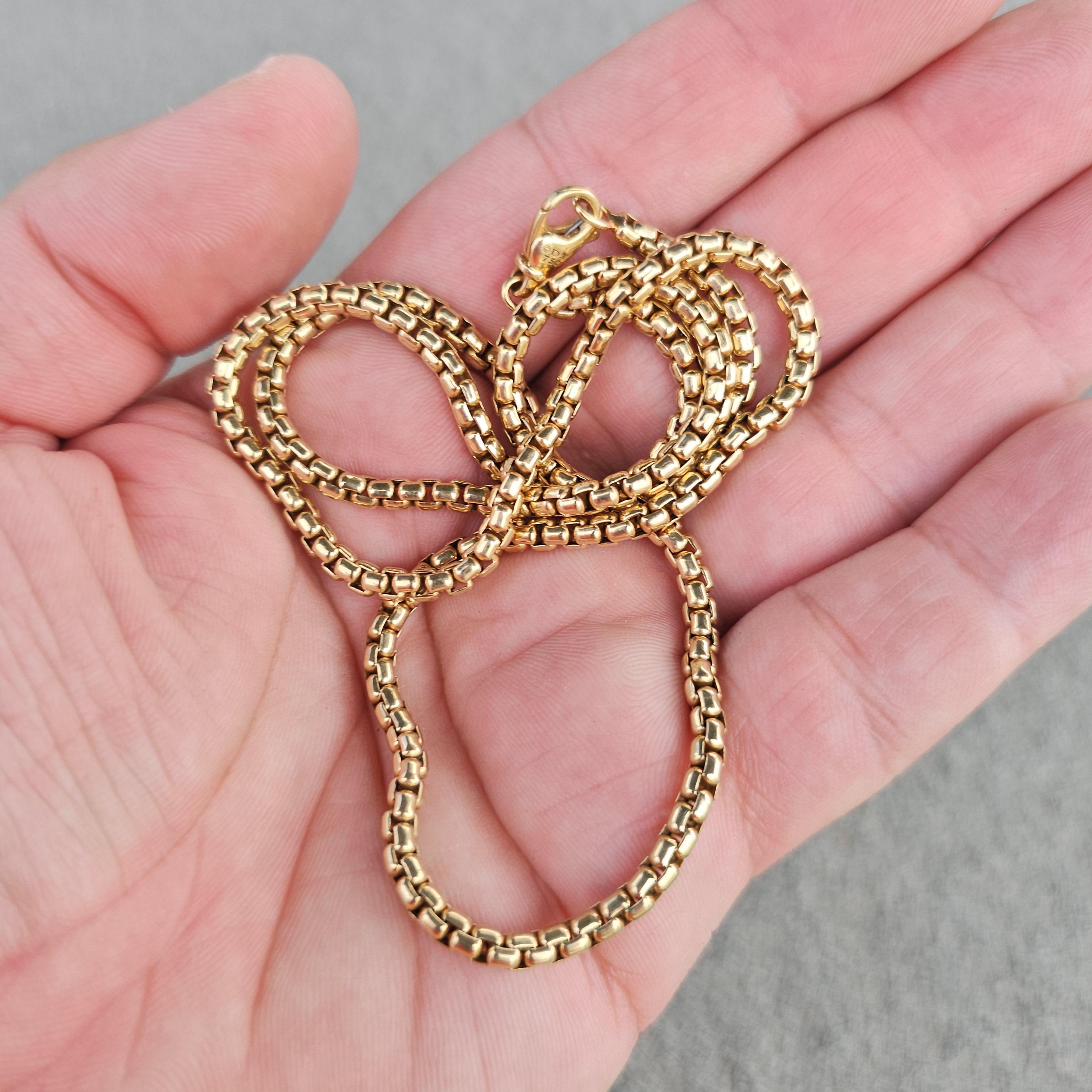 David Yurman Collana a catena a scatola in oro giallo 18k 24