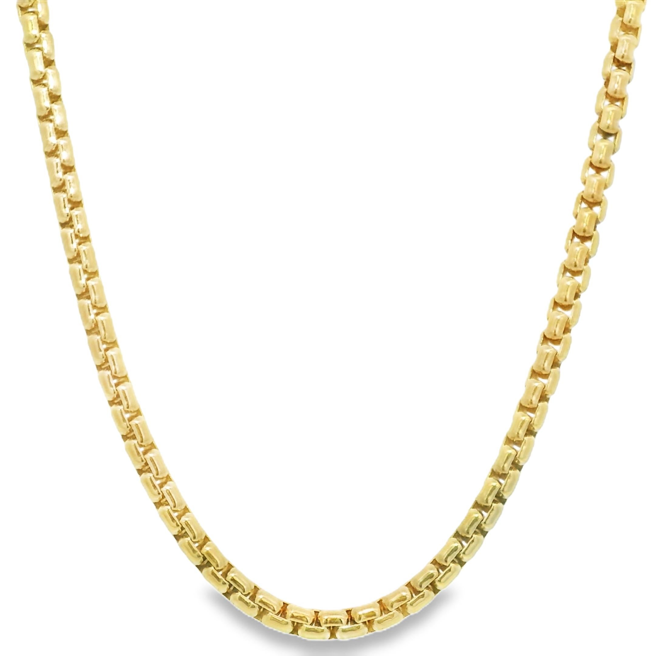 David Yurman Box Link 18 Karat Kette Halskette Auf Lager für Damen oder Herren im Angebot
