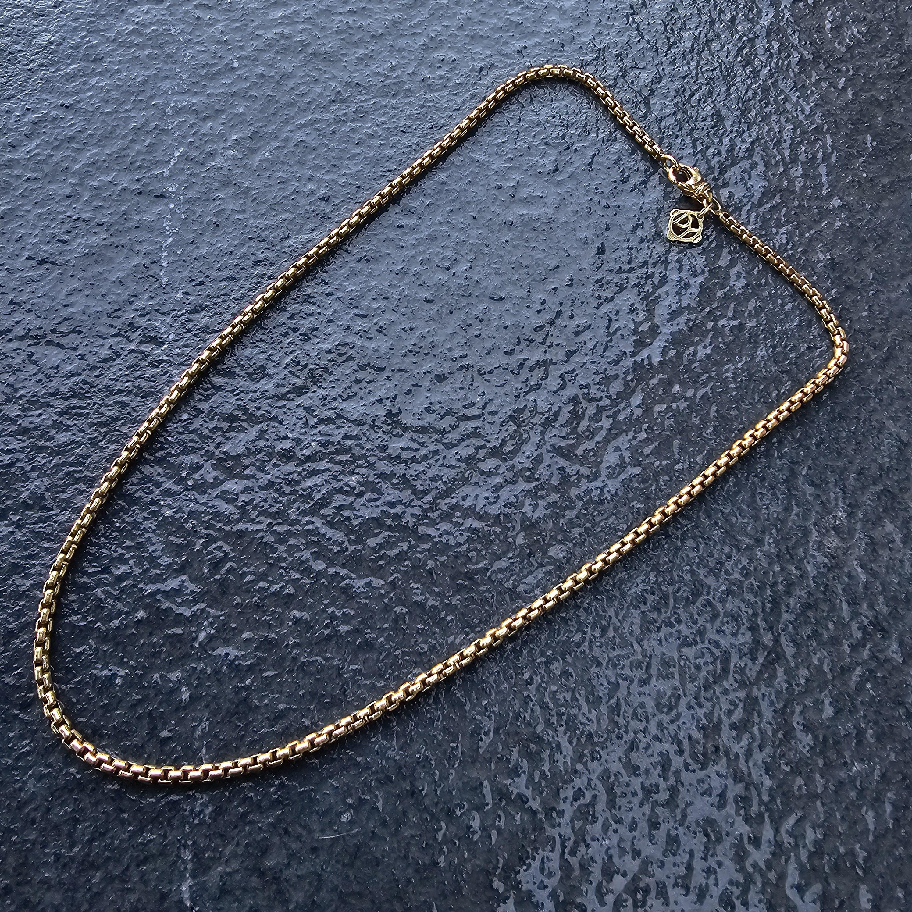 David Yurman Box Link Collana in oro giallo 18k 16