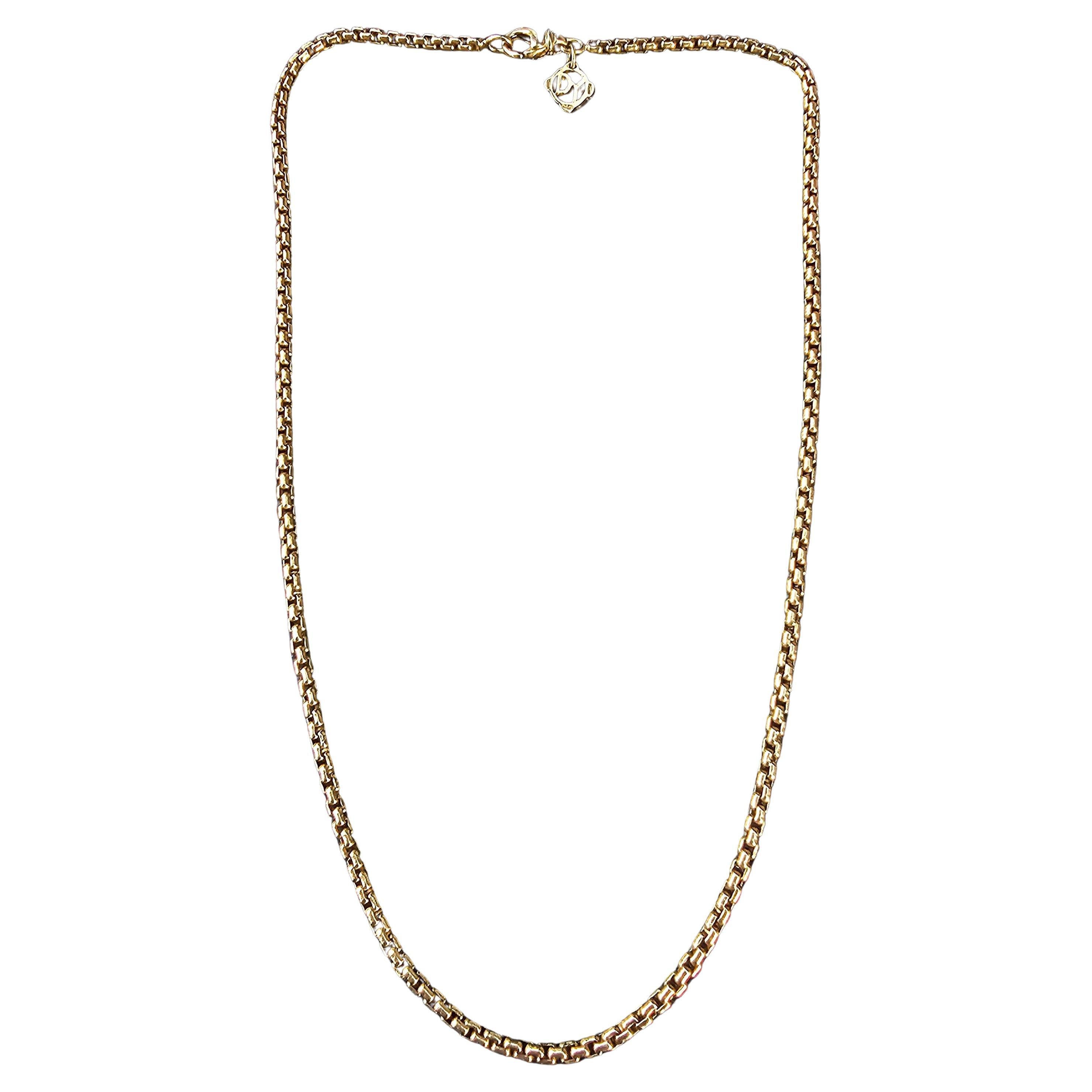 David Yurman Box Link Collana in oro giallo 18k 16" 2,6mm 20g Solid Vintage in vendita