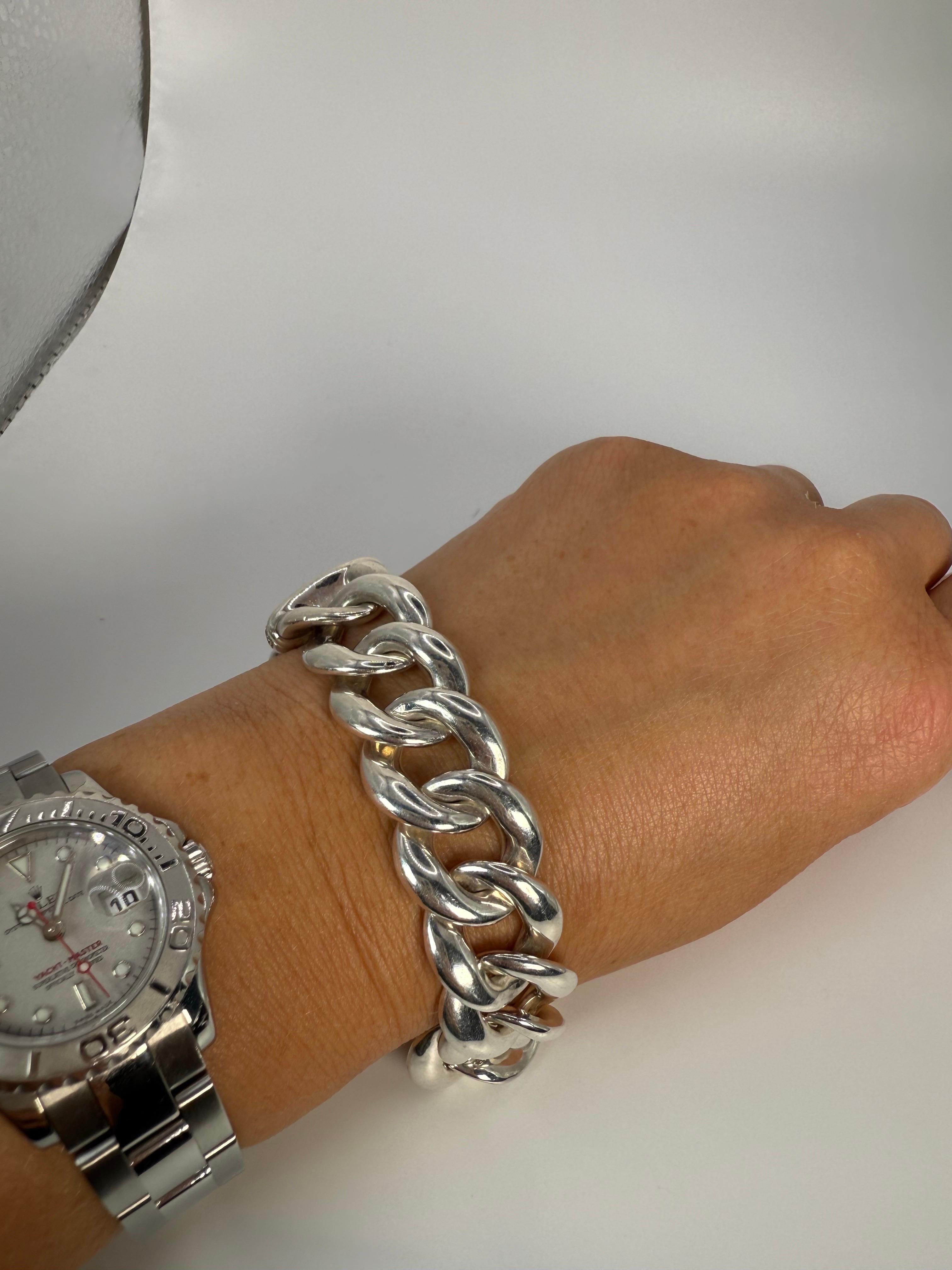 David Yurman bracelet with diamonds 925 silver HUGE and rare In Excellent Condition In Jupiter, FL