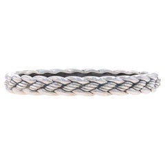 David Yurman geflochtener Kabelarmreif mit Scharnier 6 1/4" - Sterlingsilber 925