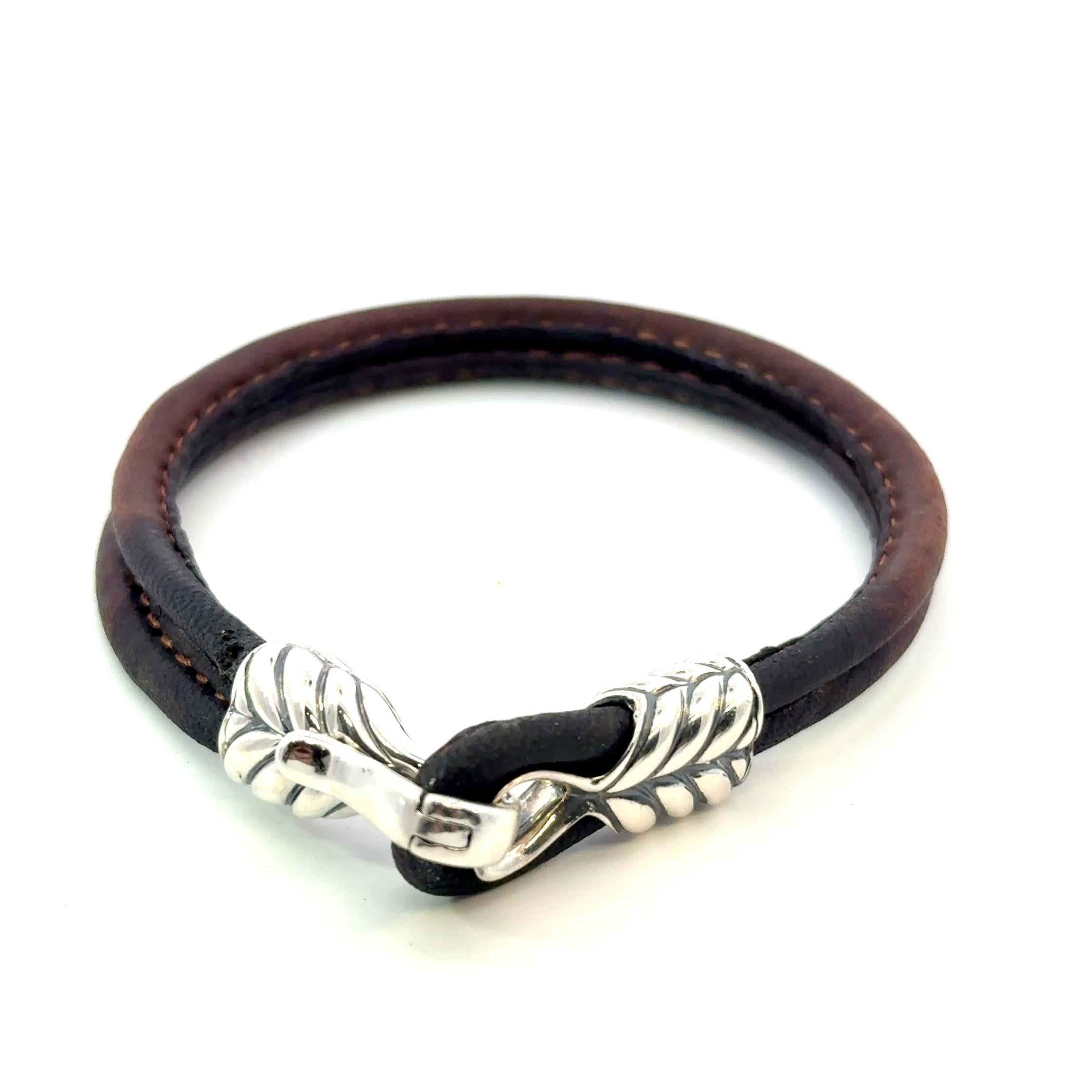 Women's David Yurman Brown Leather Bracelet 9