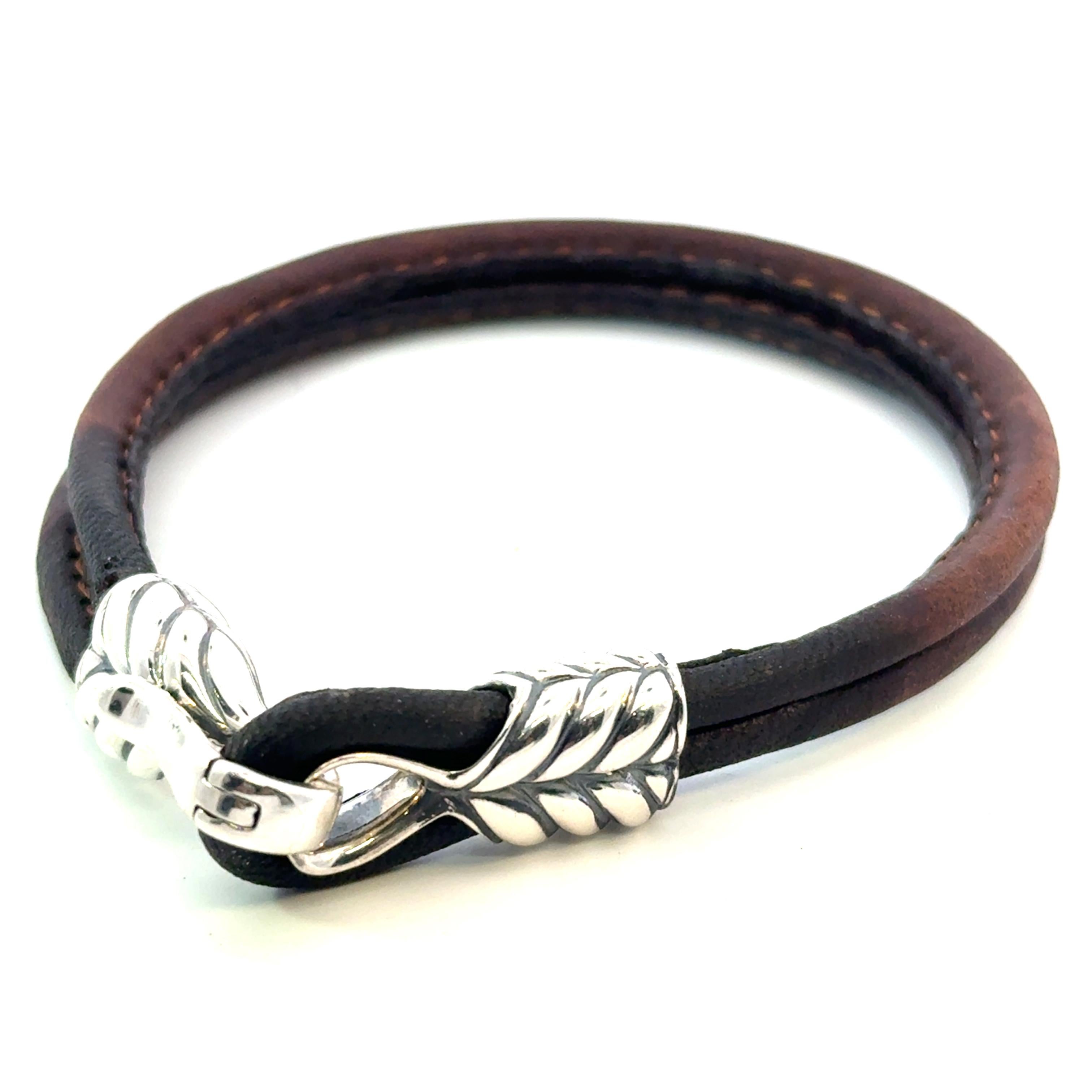 David Yurman Brown Leather Bracelet 9