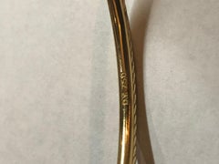 David Yurman Cable and Smooth 18 Karat Yellow Gold Thin Bangle Bracelet