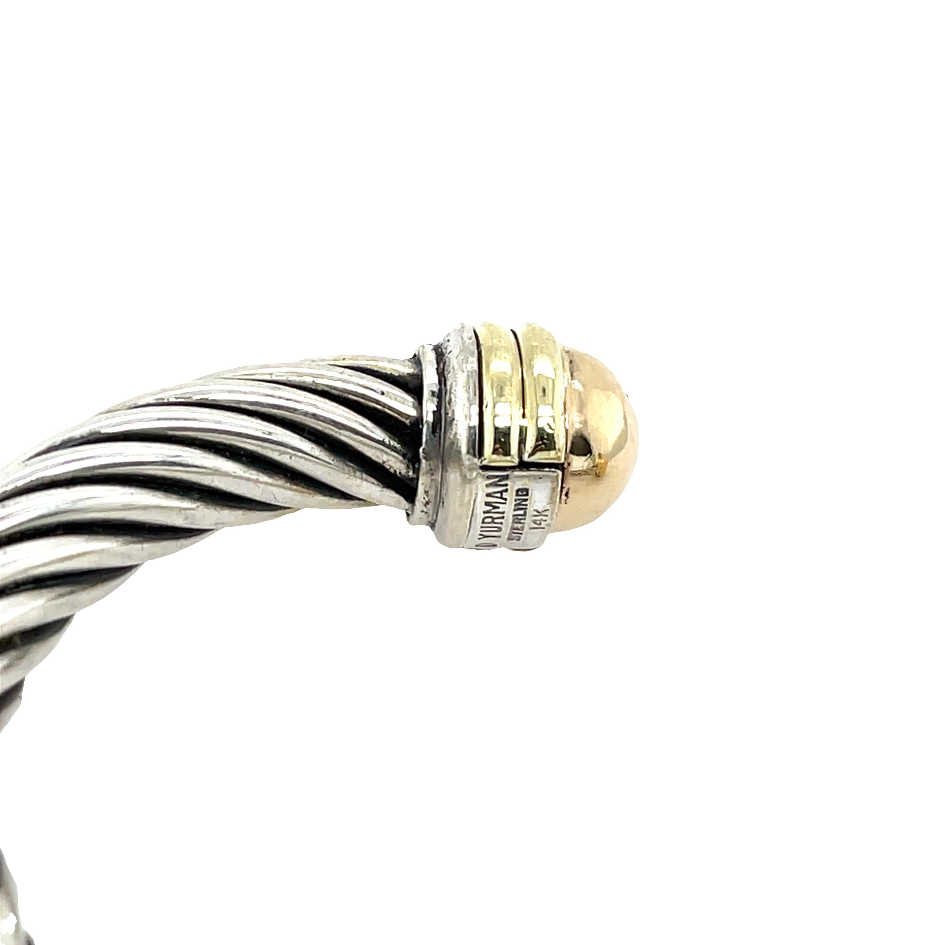 David Yurman Kabelarmreif, 18 Karat Gelbgold und Silber im Zustand „Hervorragend“ im Angebot in London, GB