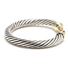 David Yurman Cable Bangle Bracelet, Sterling Silver, 14k Yellow Gold