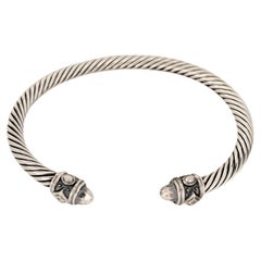 David Yurman Bracciale a Cavo in Argento 925