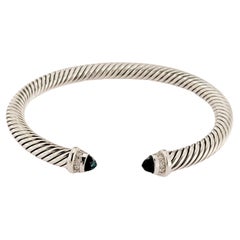 David Yurman Cable bracelet in sterling silver Hampton Topaz and  diamonds