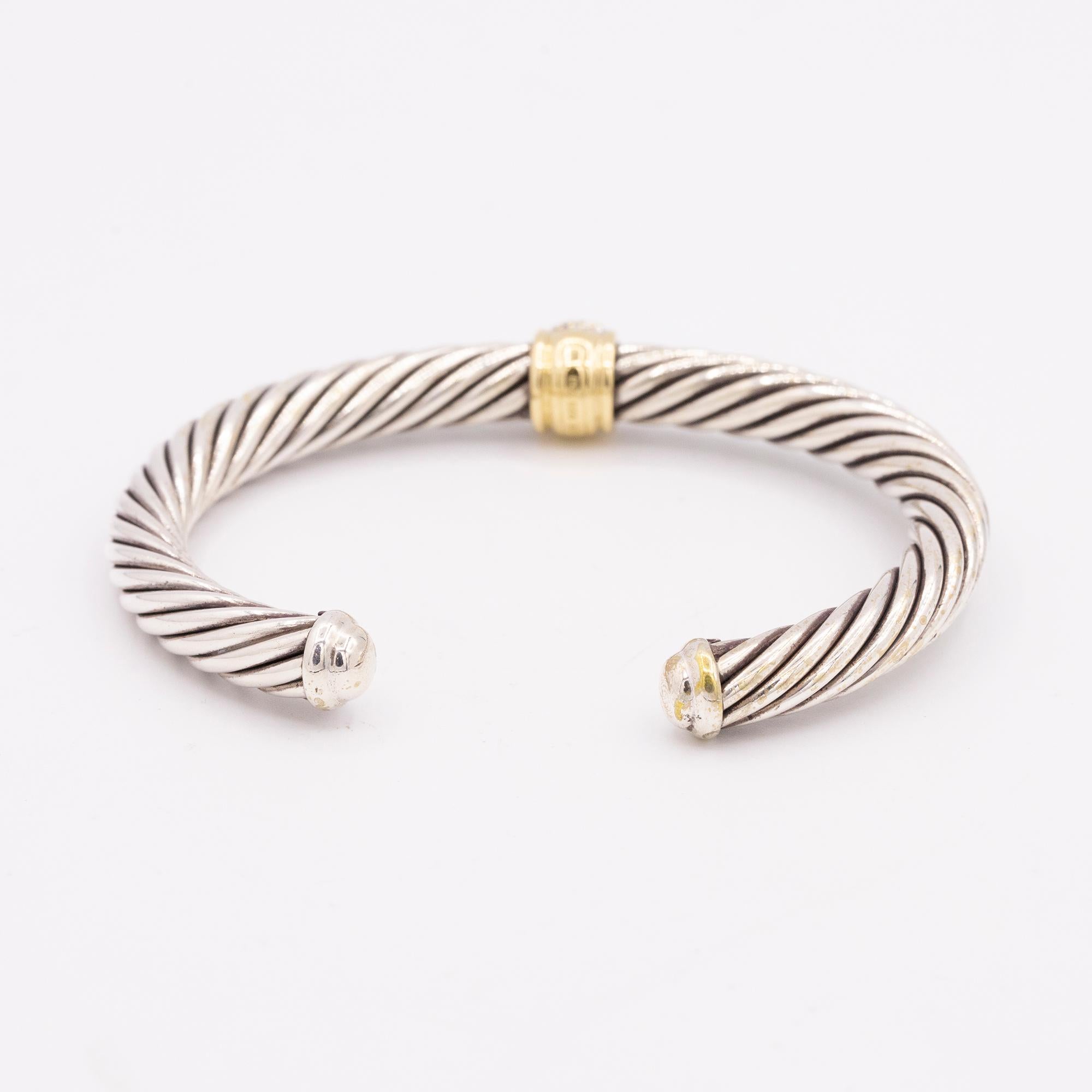 cable bracelet with diamonds
