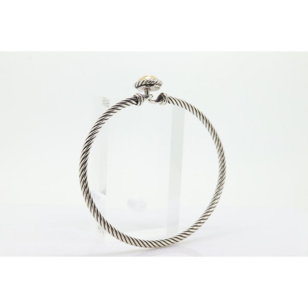 David Yurman Bracelet jonc à boucle câble DY 925 argent sterling 585 18 carats Pour femmes en vente