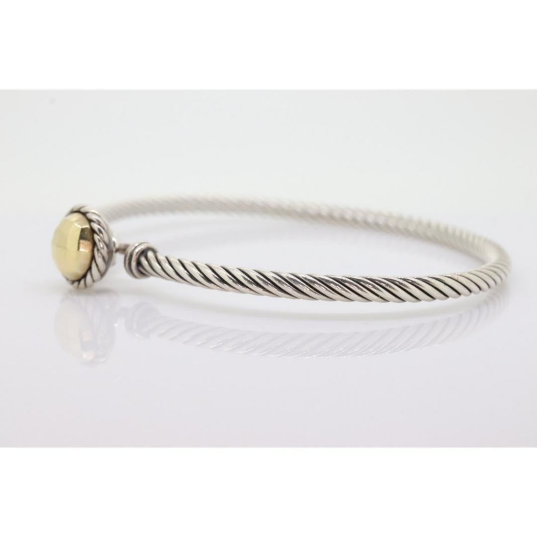 David Yurman Bracelet jonc à boucle câble DY 925 argent sterling 585 18 carats en vente 5