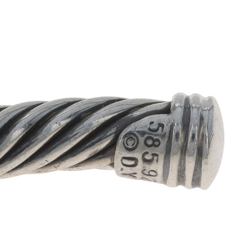 David Yurman Cable Chalcedony Station Cuff Bracelet 6 3/4