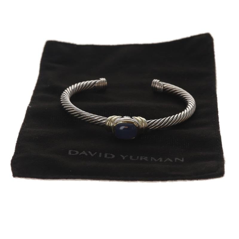 David Yurman Cable Chalcedony Station Cuff Bracelet 6 3/4