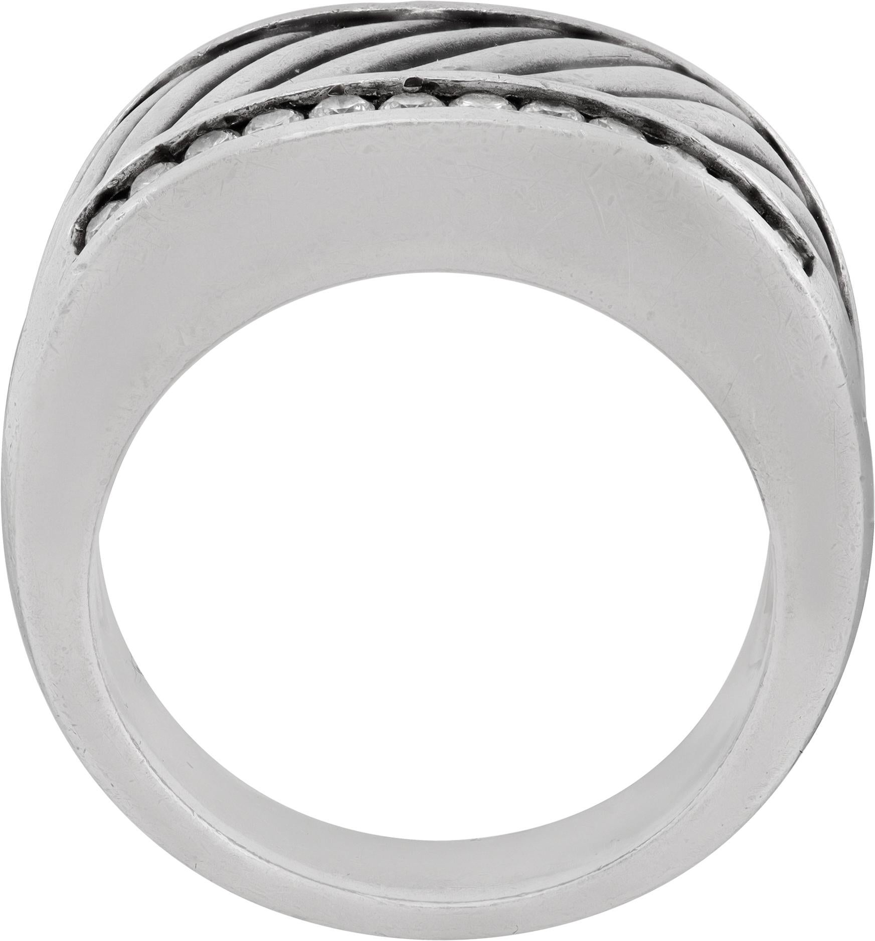 Women's David Yurman Cable Cigar Sterling Silver Ring For Sale