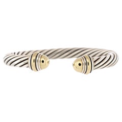 David Yurman Cable Classic Bracelet Sterling Silver with 14K Yellow Gold 7mm