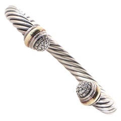 David Yurman Cable Classic Bracelet Sterling Silver with 18K Yellow Gold