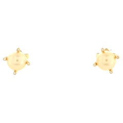 David Yurman Cable Classic Stud Earrings 18k Yellow Gold with Diamonds