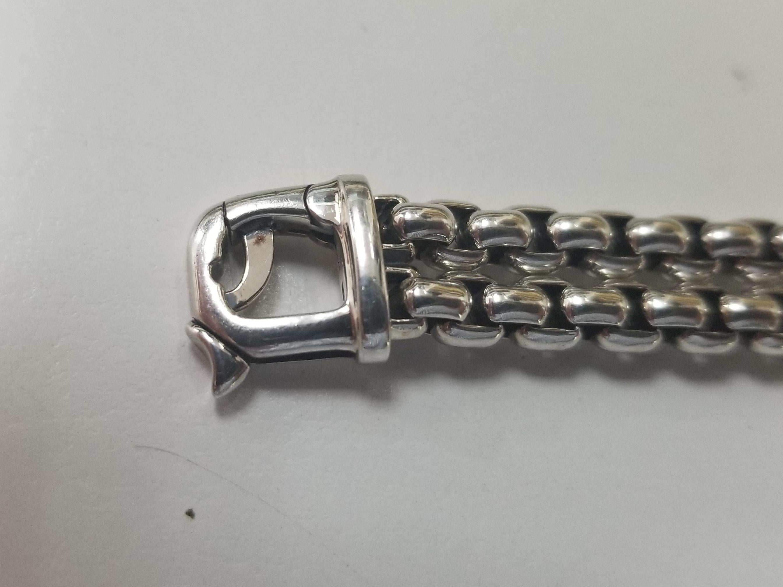 David Yurman Cable Classic Two-Row Chain Bracelet with 18 Karat Gold and Silver In Excellent Condition In Los Angeles, CA