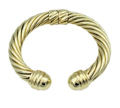 David Yurman Bracciale classico con cavo e cerniera da 10 mm in oro giallo 14 carati