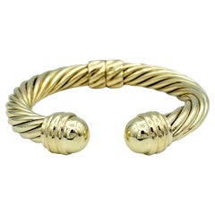 David Yurman Bracciale classico con cavo e cerniera da 10 mm in oro giallo 14 carati