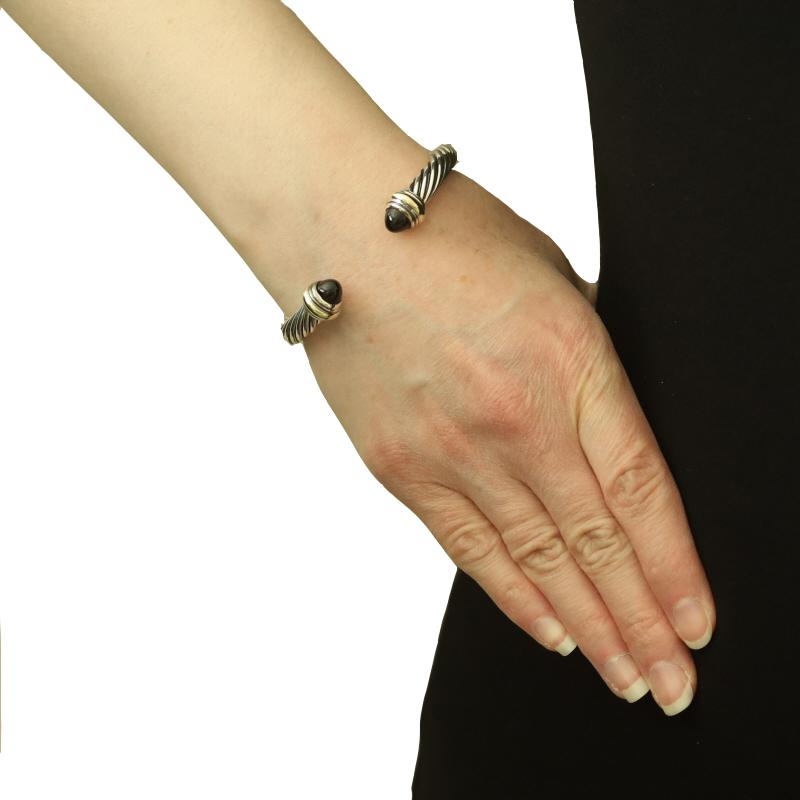 Bead David Yurman Cable Classics 7mm Onyx Cuff Bracelet 6 1/2