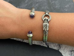David Yurman Cable Classics Bracelet in Sterling Silver with Amethyst and 14K