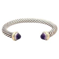 David Yurman Cable Classics Bracelet in Sterling Silver with Amethyst and 14K