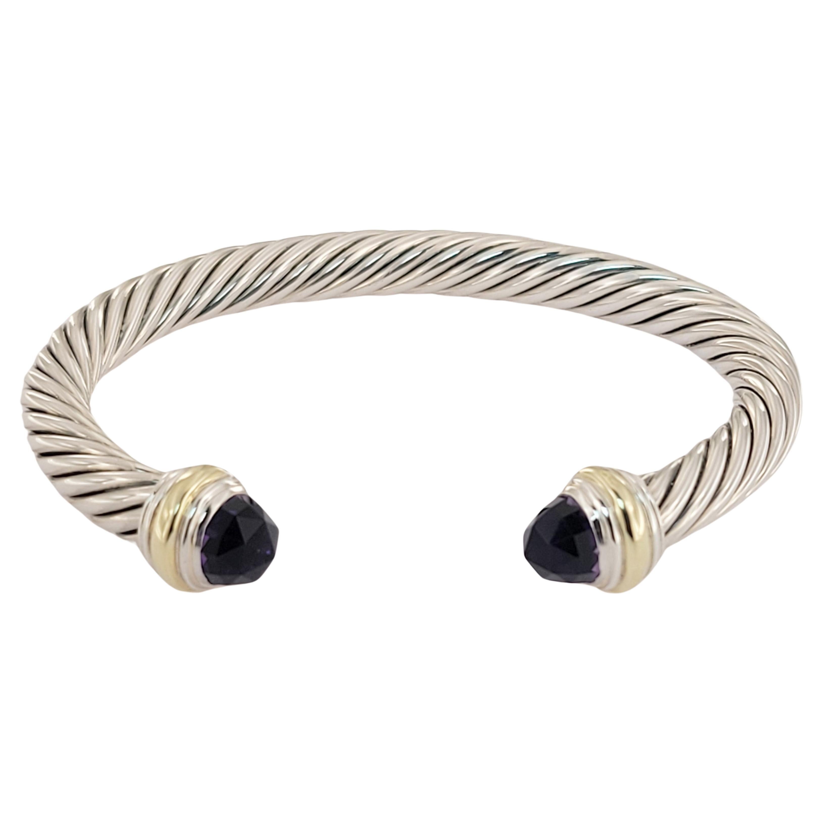 David Yurman Cable Classics Armband mit Amethyst und 14K Gelbgold