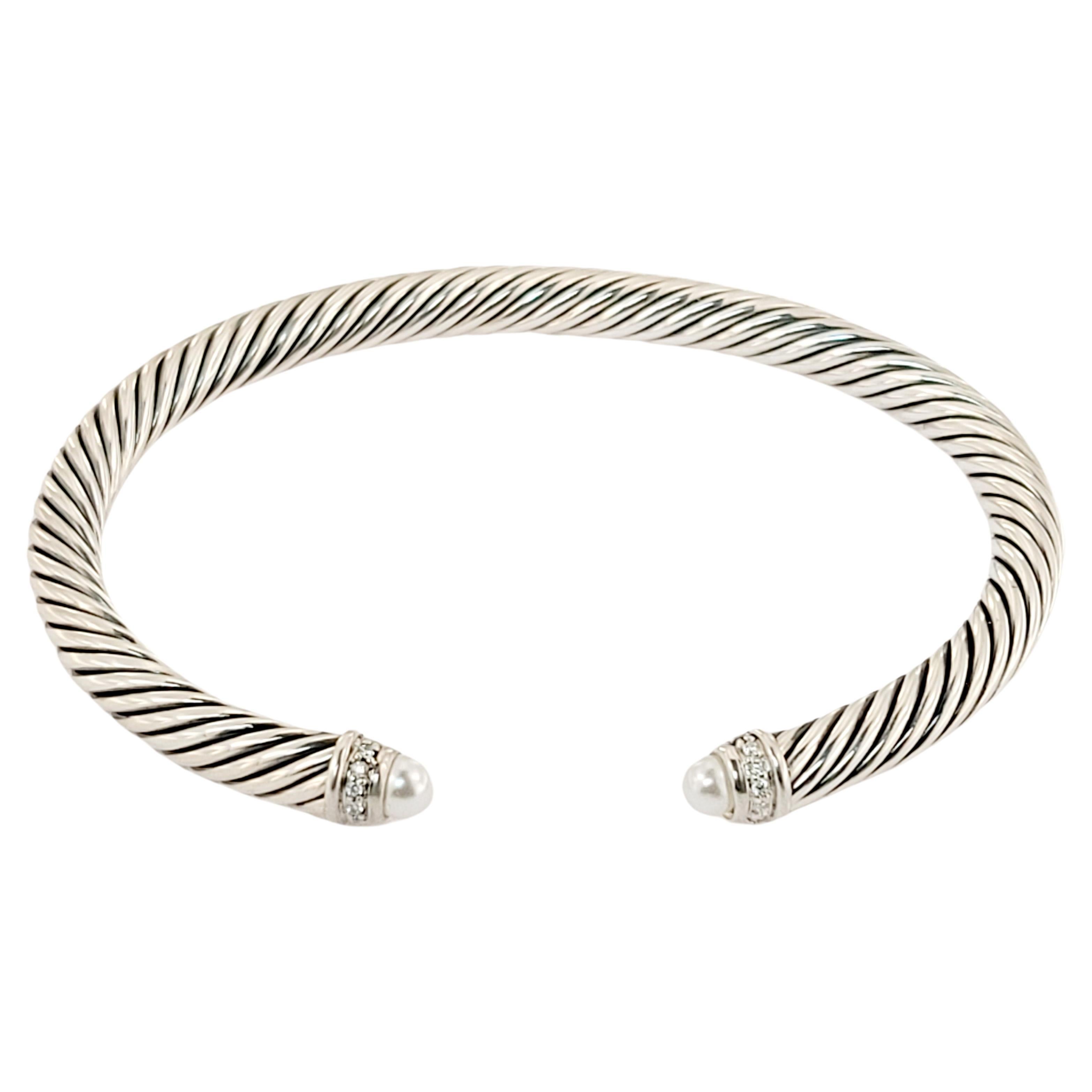 David Yurman Cable Classics Armband mit Perlen und Diamanten