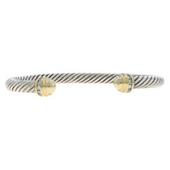 David Yurman Cable Classics Diamond Bracelet 6 3/4" Sterling 925 Yellow Gold 18k