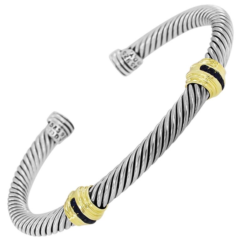 David Yurman Cable Classics Double-Station Bracelet with Sapphires at  1stDibs | david yurman double cable bracelet