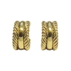 David Yurman Cable Classics Hoop Gold Earrings
