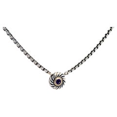 David Yurman Cable Classics Necklace in Sterling Silver with Amethyst and 14K