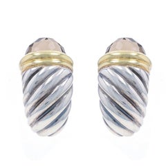 David Yurman Orecchini Classici a Gambero di Quarzo -Sterling 925 Oro Giallo 18k