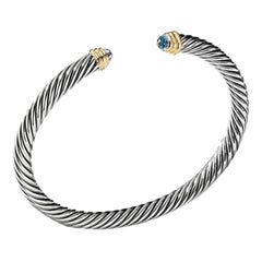 David Yurman Cable Classics with Blue Topaz & Gold Bracelet B03934S4ABTM