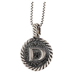 DAVID YURMAN Cable Collectibles D Initial Charm Pendant Enhancer Sterling Silver