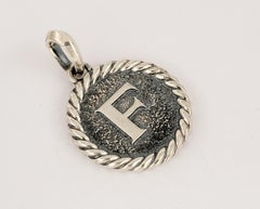 DAVID YURMAN Cable Collectibles F Initial Charm Pendant Enhancer Sterling Silver