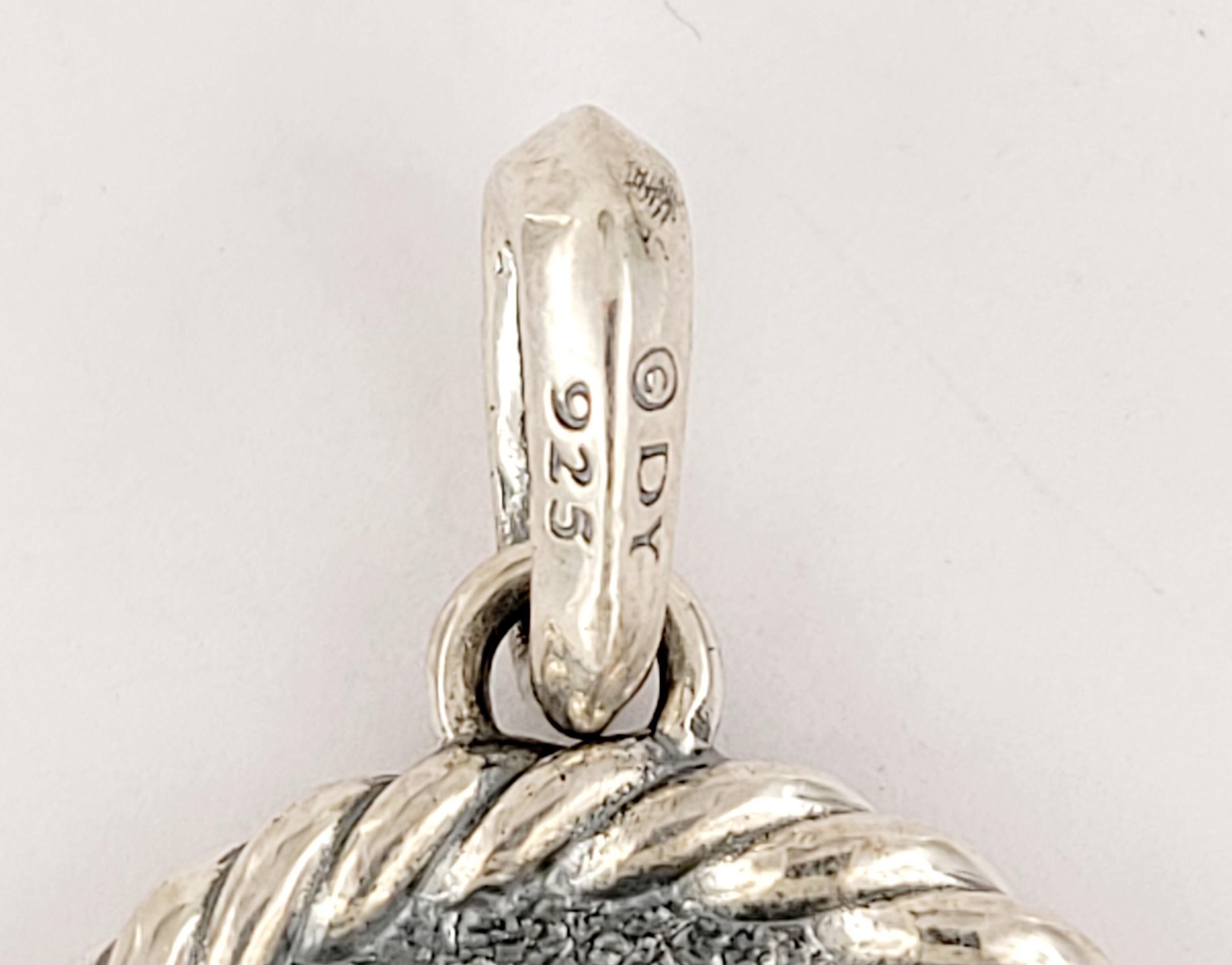 David Yurman Cable Collectibles F Initial Charm Enhancer Ciondolo in argento sterling in vendita 2