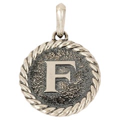 DAVID YURMAN Cable Collectibles F Initial Charm Pendant Enhancer Sterling Silver